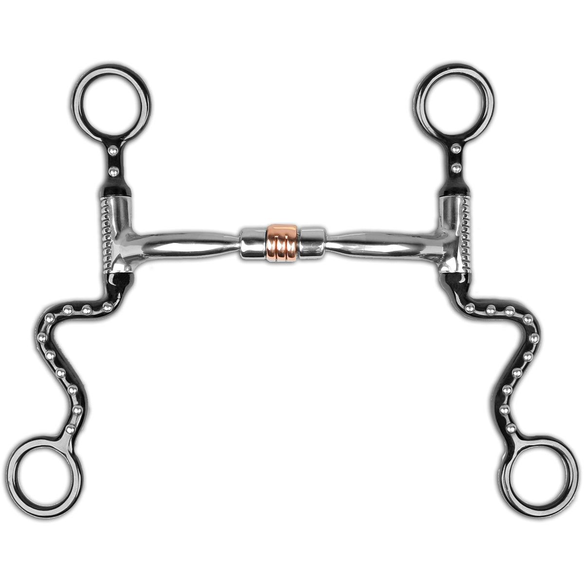 Myler Black Steel Seven Shank with Comfort Snaffle with Copper Roller MB 03
