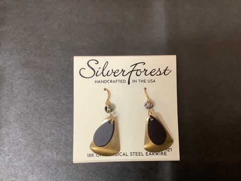 Silver Forest Layered Shape Earring
