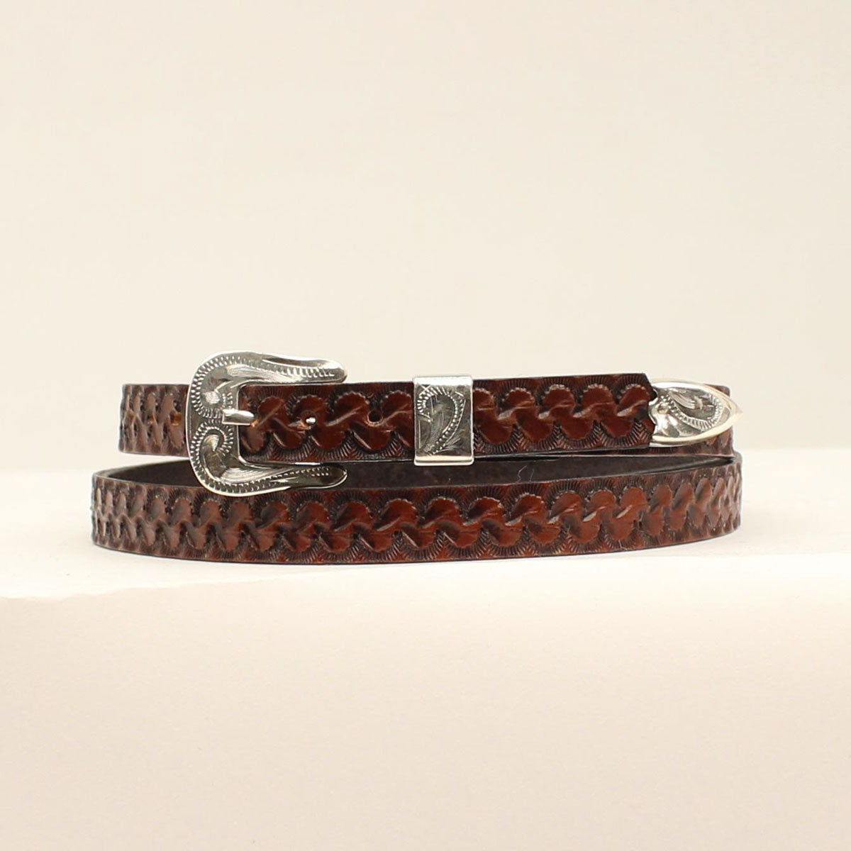 Brown Tooled Hatband
