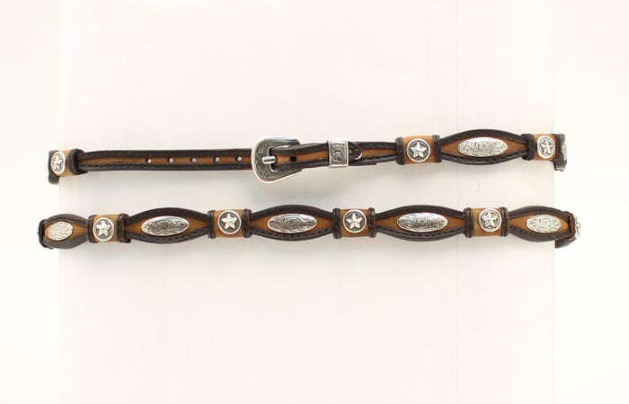 Twister Scallop Star Concho Hatband