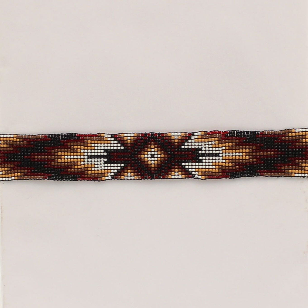 M&F Beaded stretch Brown Hatband