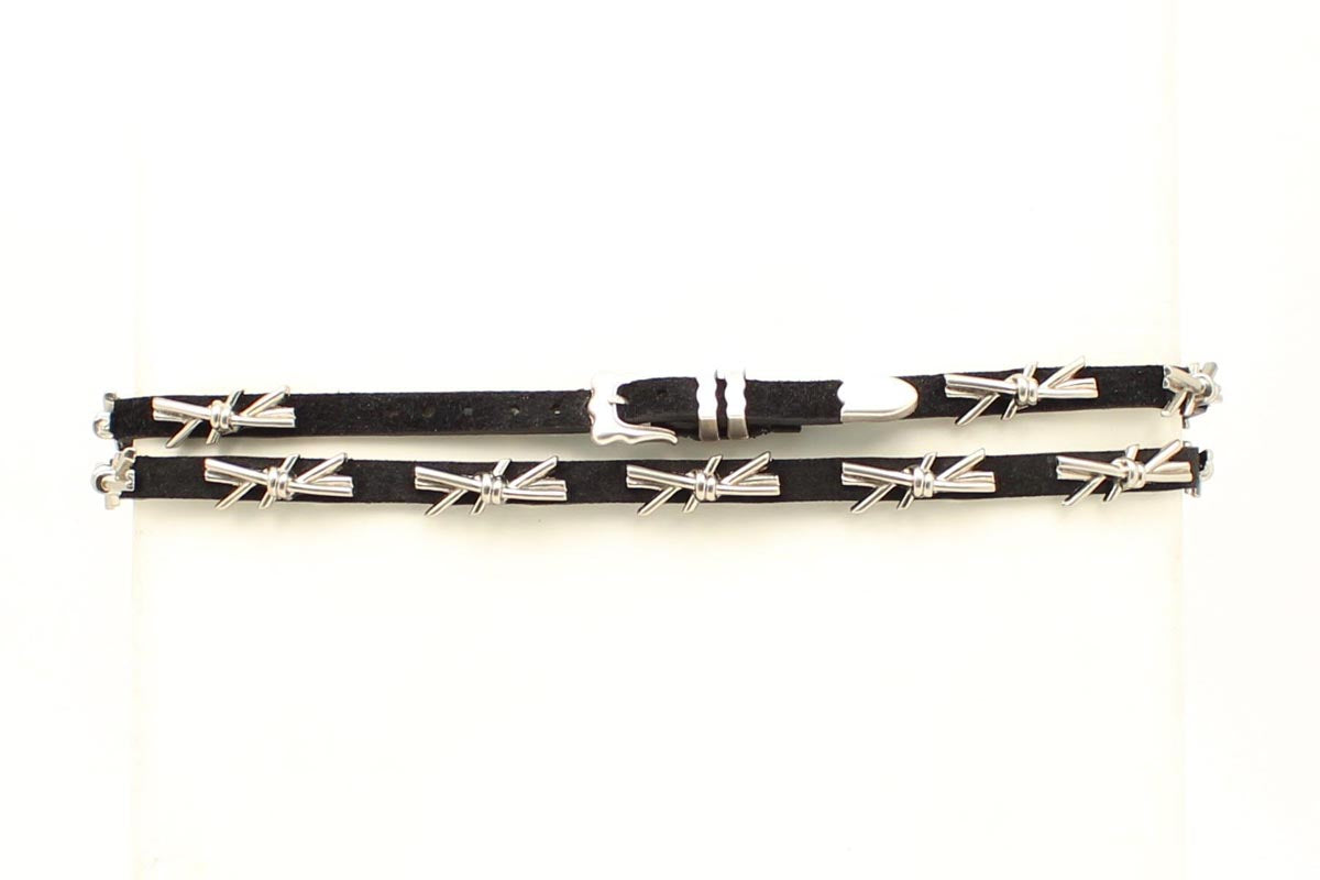 M&F Black Barbed Wire Concho Hatband