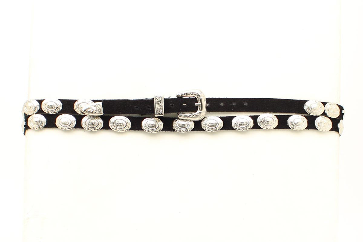 Black Suede Round Concho Hatband