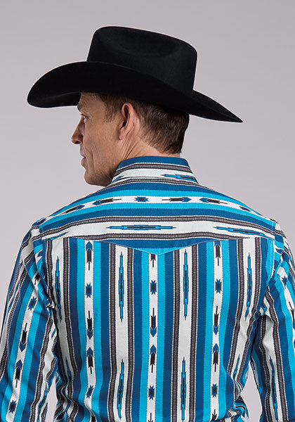 Roper Vintage Vertical Aztec Print Blue