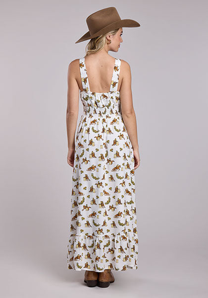 Roper Horse Print Dress White