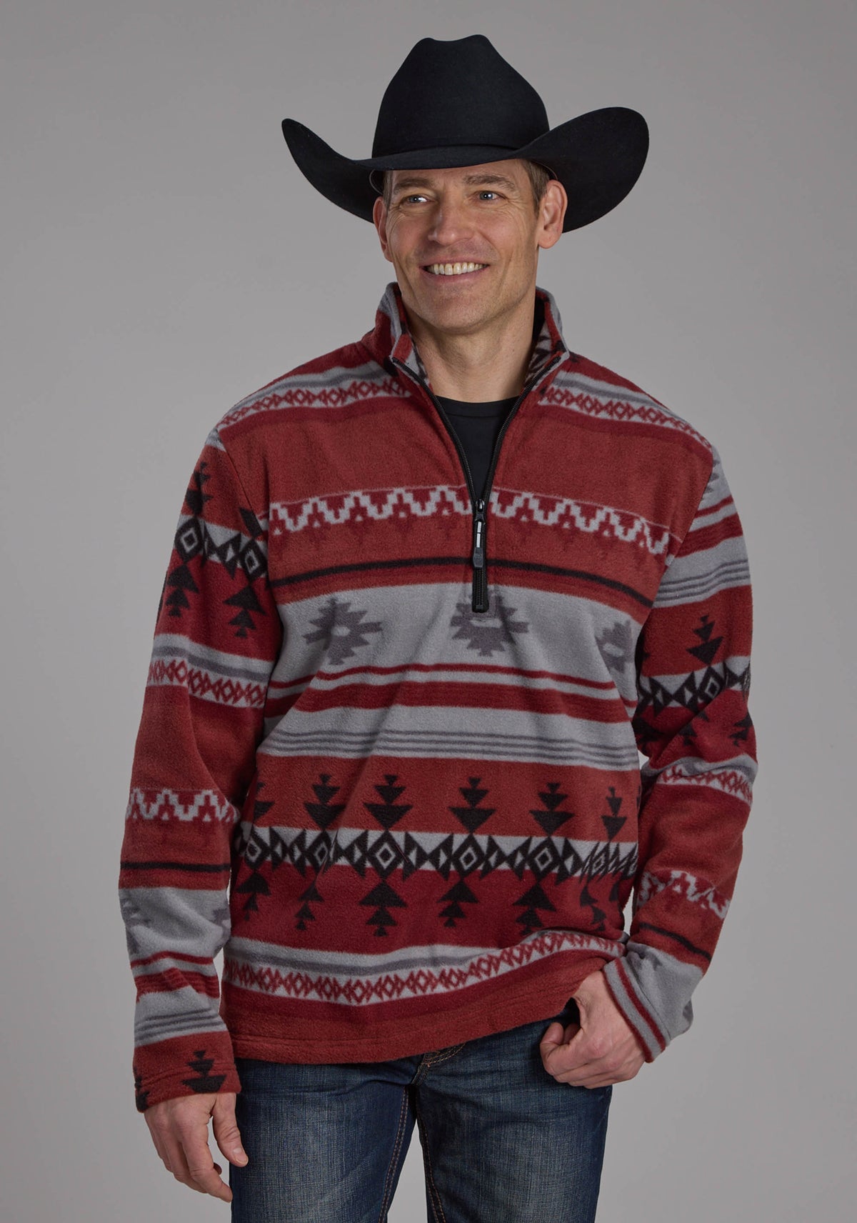 Roper Assorted 1/4 Zip Fleece Aztec
