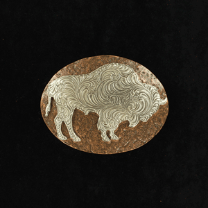 Nocona Silver Buffalo Copper Buckle