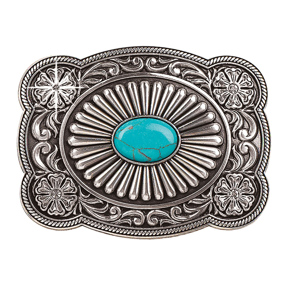Nocona Turquoise Center Square Buckle