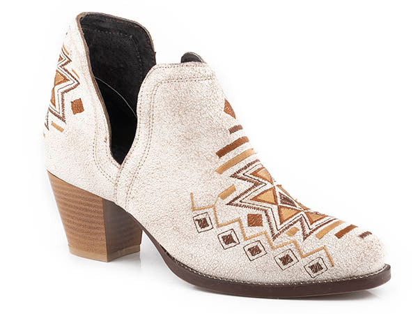 Roper Crackled White Aztec Shorty