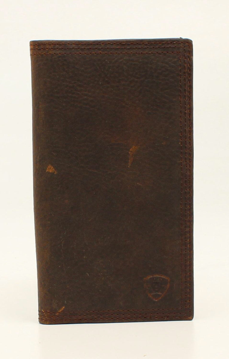 Ariat Distressed Brown Triple Stitch Rodeo Wallet