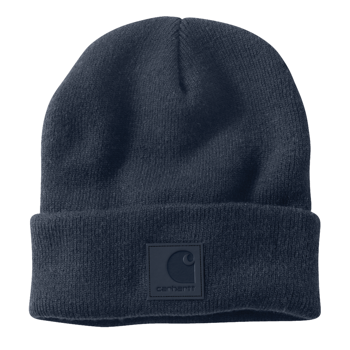 Carhartt Leather Patch Beanie Navy