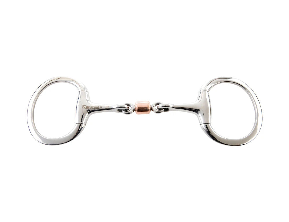 Korsteel Stainless Steel Copper Roller Mouth Eggbutt Snaffle Bit