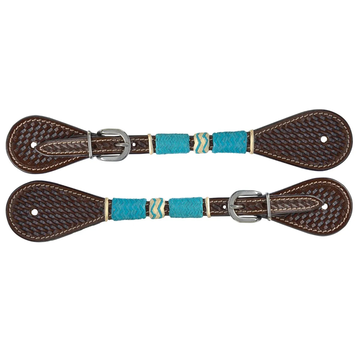 Circle Y Turquoise Roundup Spur Straps
