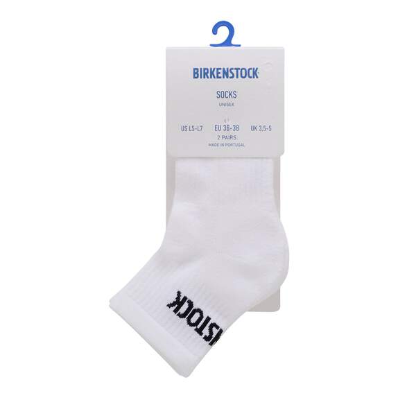 Birkenstock 2 Pair Cotton Crew Ankle Sock White