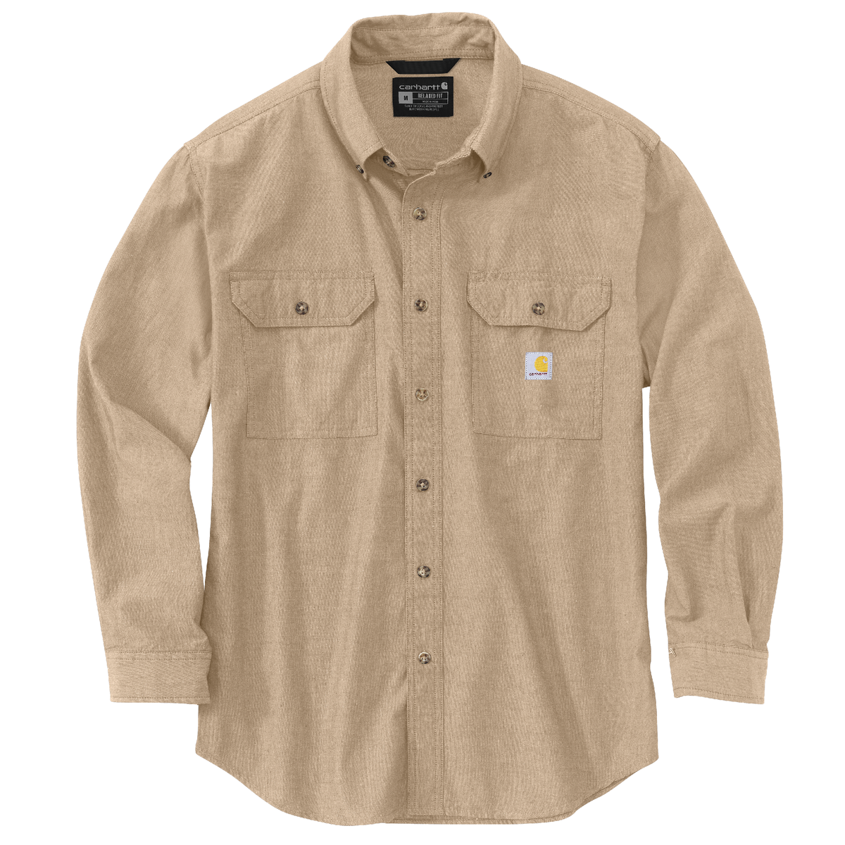 Carhartt Loose Fit Midweight Chambray Long Sleeve Shirt Dark Tan Chambray