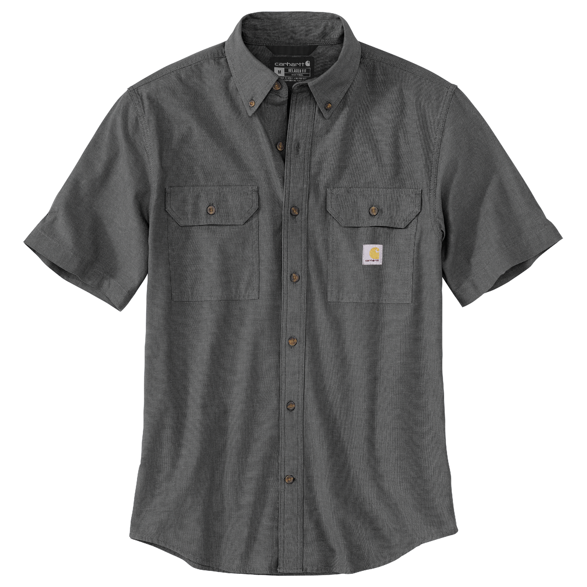 Carhartt Loose Fit Midweight Chambray Short Sleeve Shirt Black Chambray