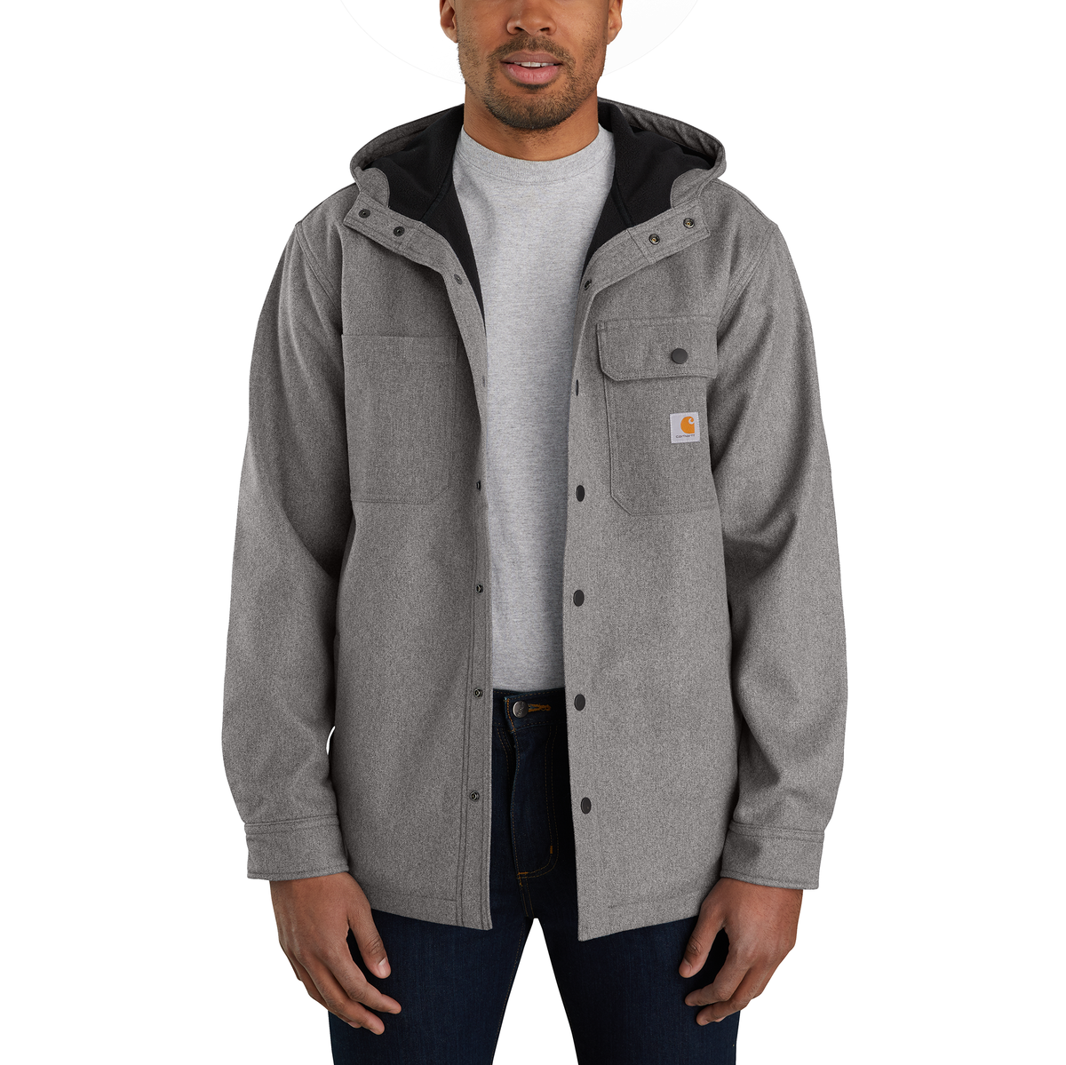 Carhartt Rain Defender Hooded Shirt Jacket Black Heather