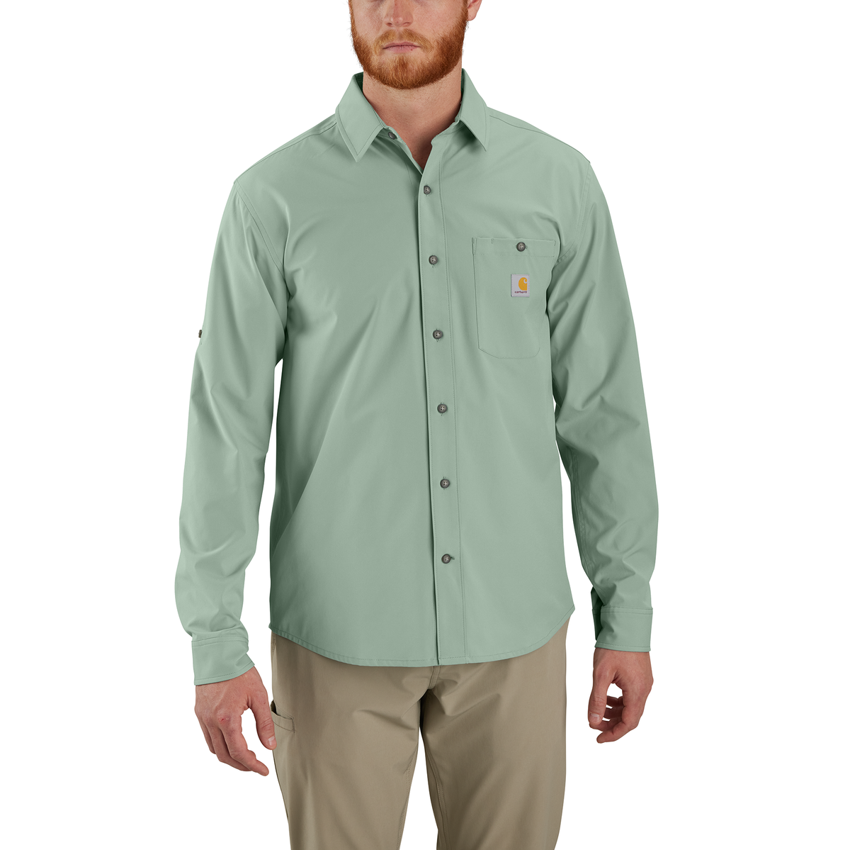 Carhartt Force Sun Defender Relaxed Fit Lightweight Long Sleeve Shirt Patina