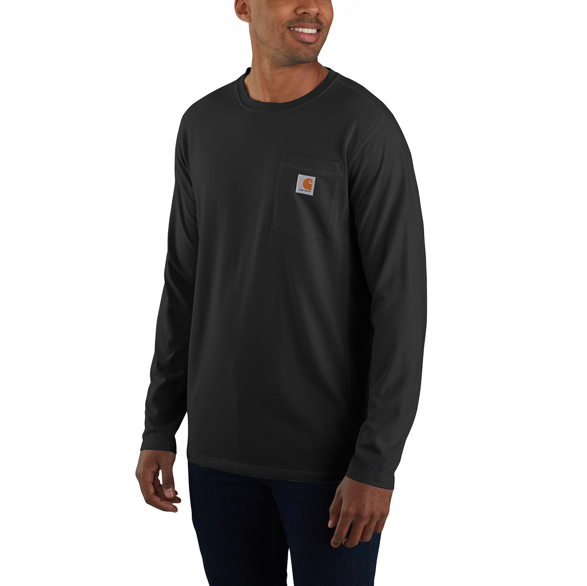 Carhartt Force Relaxed Fit Midweight Long-Sleeve Pocket T-Shirt Black