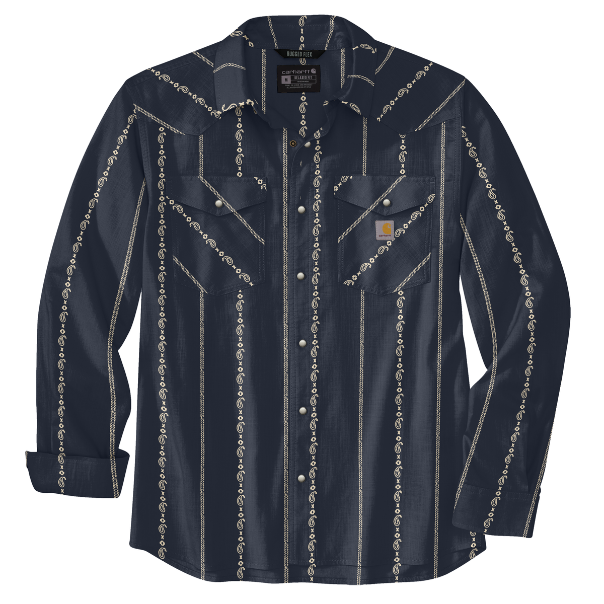 Carhartt Navy Paisley Stripe Snap Shirt