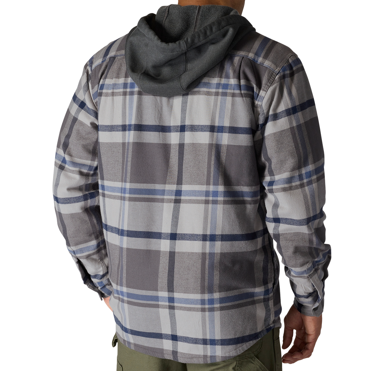 Carhartt Rugged Flex Relaxed Fit Flannel Fleece Lined Hooded Shirt Jacket Gravel