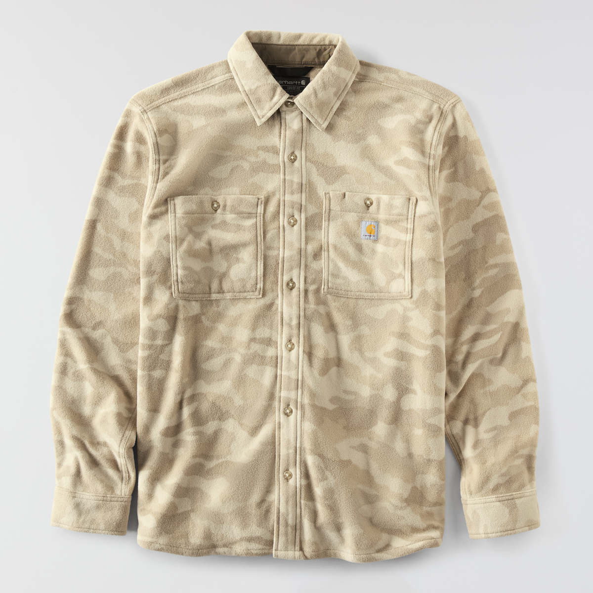 Carhartt Petoskey Loose Long Sleeve Printed Shirt Fossil Tan Camo