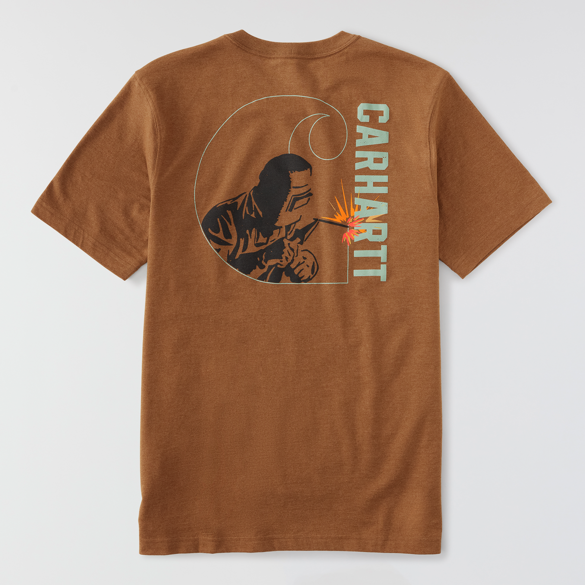 Carhartt Irvine Relaxed Welder Graphic T-Shirt Red Duck Heather