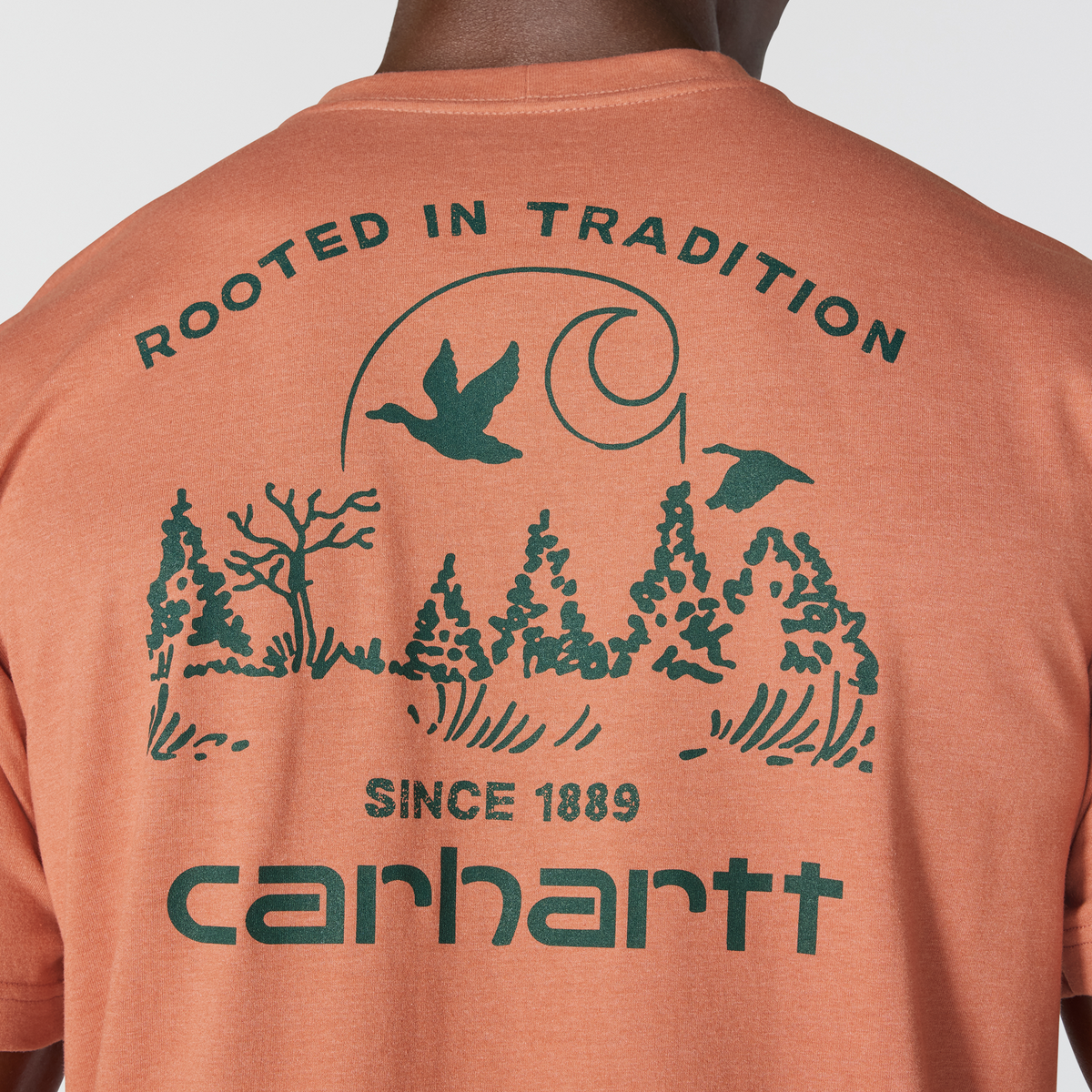 Carhartt Irvine Relaxed Duck Landscape Graphic T-Shirt Worn Brick Heather