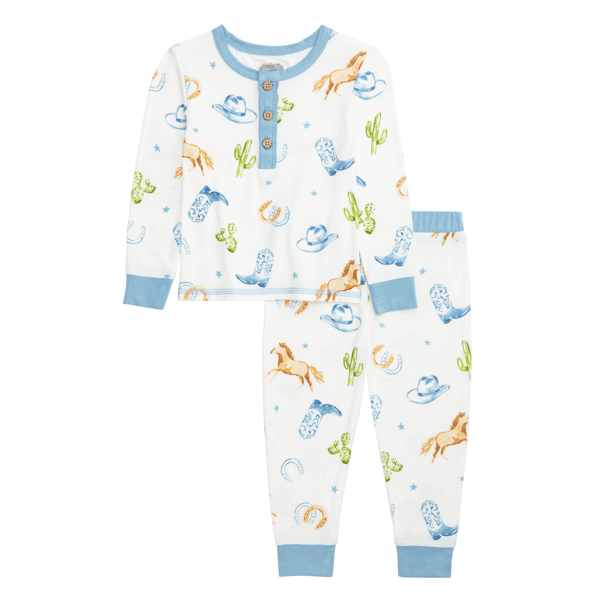 Mudpie Blue Western PJ Set