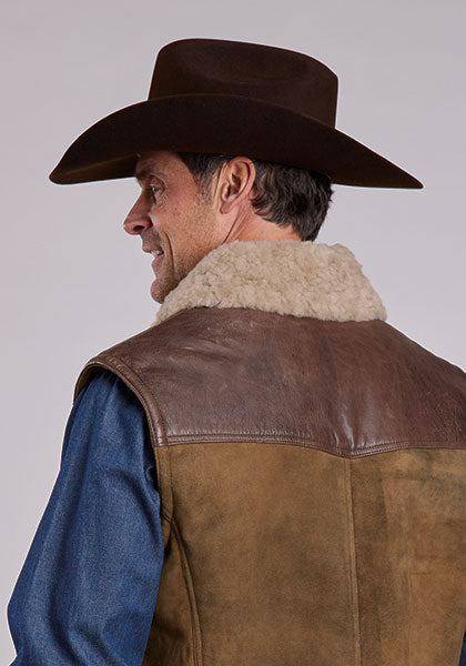 Stetson Distressed Suede Leather Vest