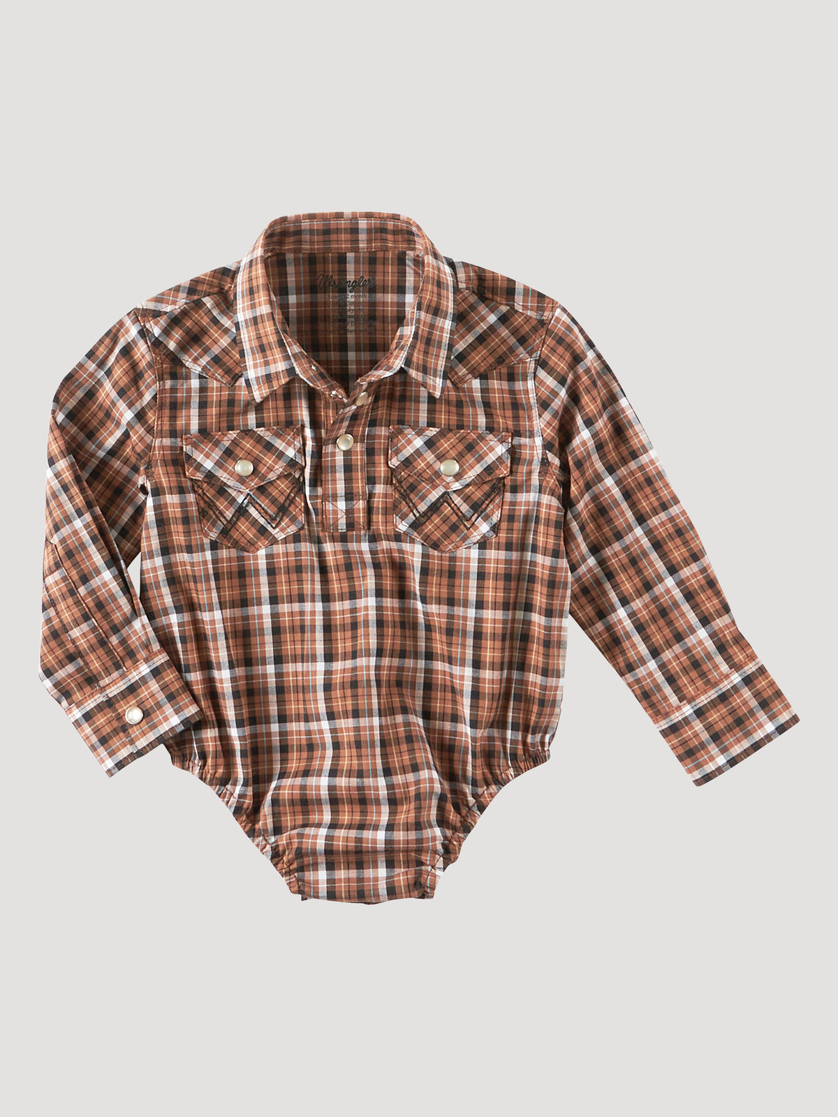 Wrangler Baby Bodysuit Brown Plaid
