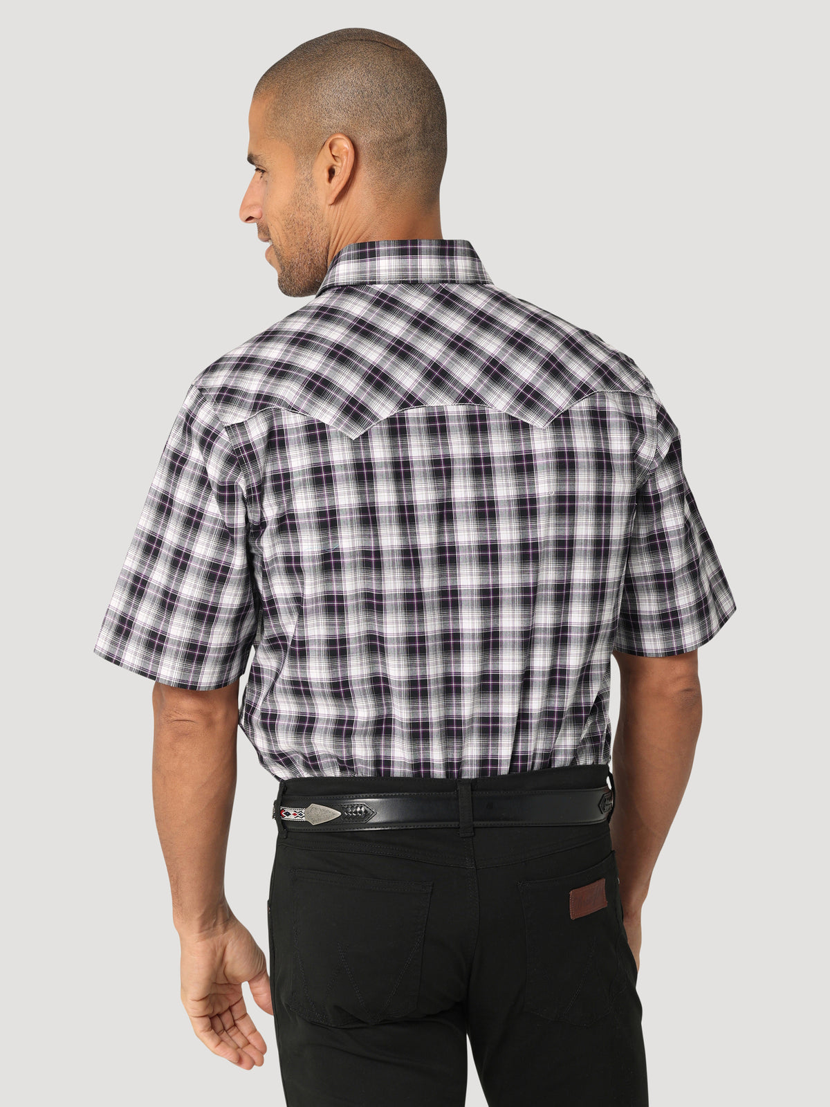 Wrangler Retro Short Sleeve Shirt Black & Purple