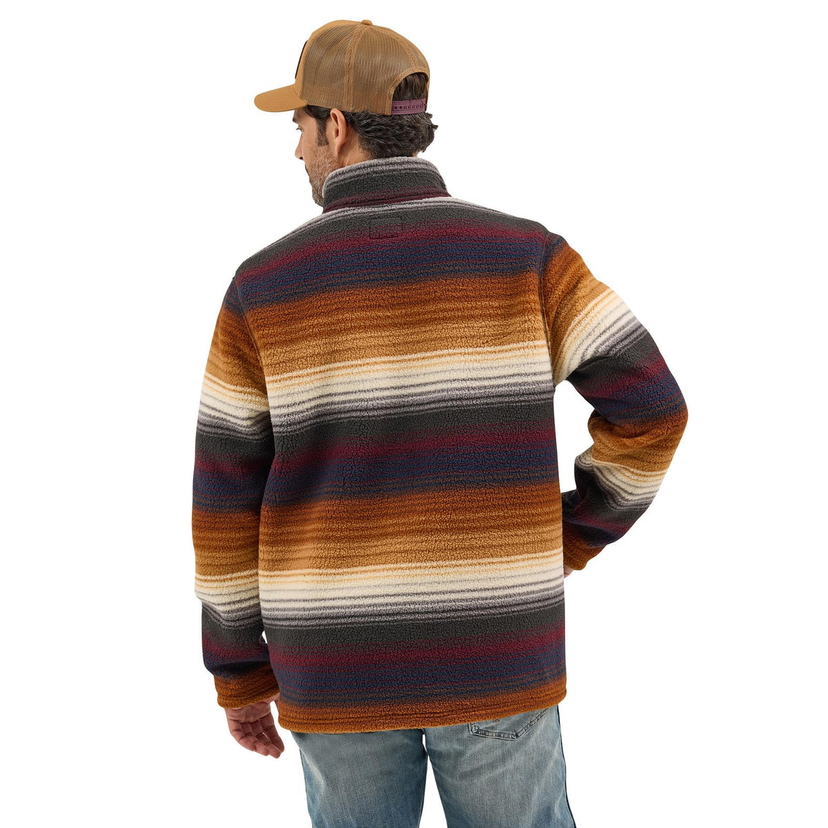 Wrangler Sherpa 1/4 Zip Pullover Multi Stripe