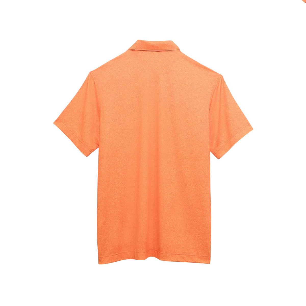 Wrangler ATG Short Sleeve Performance Polo Shirt Regular Fit Peach Paisley