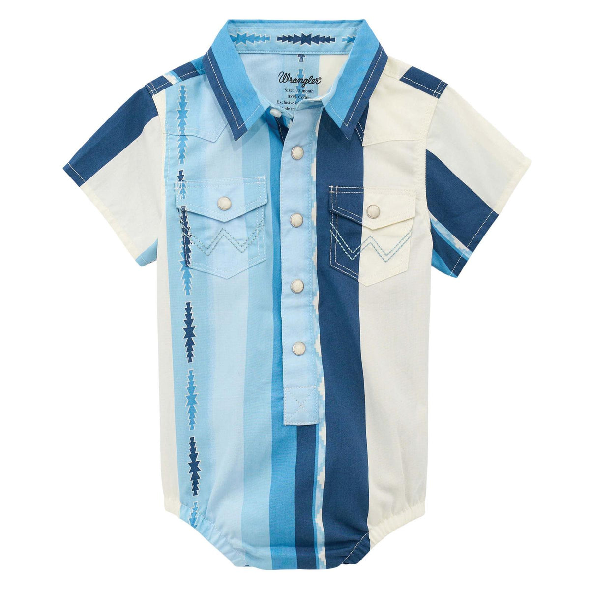 Wrangler Baby Short Sleeve Bodysuit Blue Multi