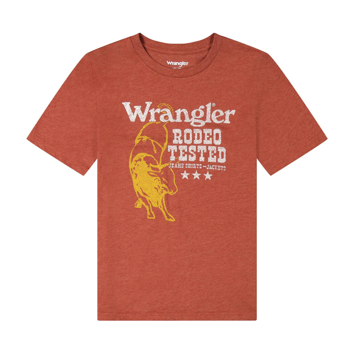 Wrangler Kids Short SLeeve Grap[hic T-Shirt Burnt Henna Heather