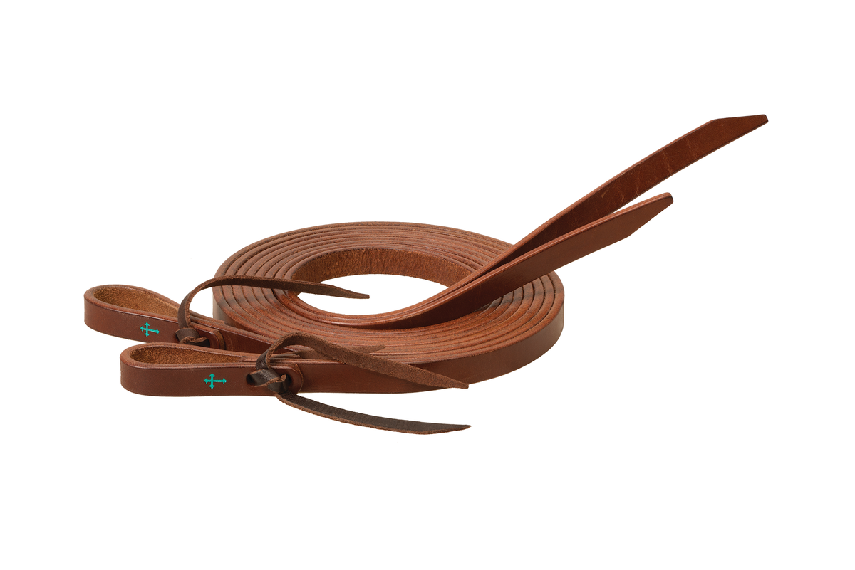 Weaver Turquoise Cross Skirting Leather Split Reins Medium Oiled