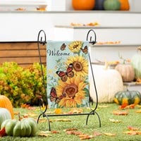 Evergreen Butterfly Glow Burlap Garden Flag