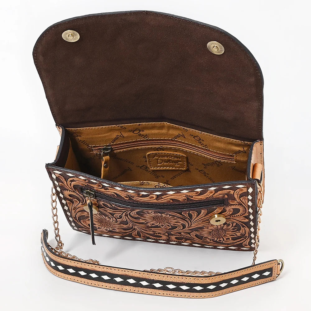 American Darling Sunflower Tooled Handbag