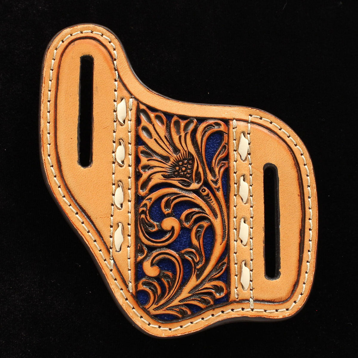 Nocona Blue Inlay Leather Pancake Knife Sheath