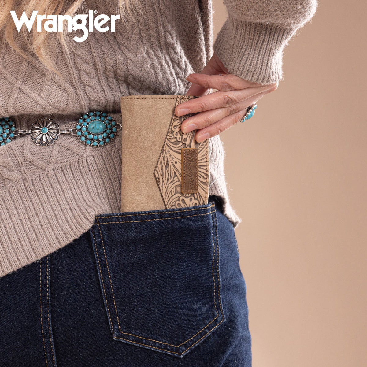 Montana West Wrangler Floral Tooled Card Holder