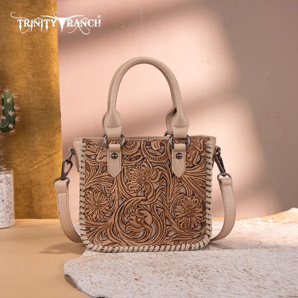 Montana West Trinity Ranch Floral Tooled Collection Mini Tote/Crossbody