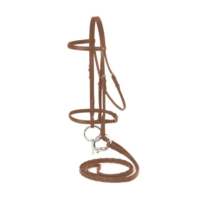 Tough 1 Raised Snaffle Bridle Brown