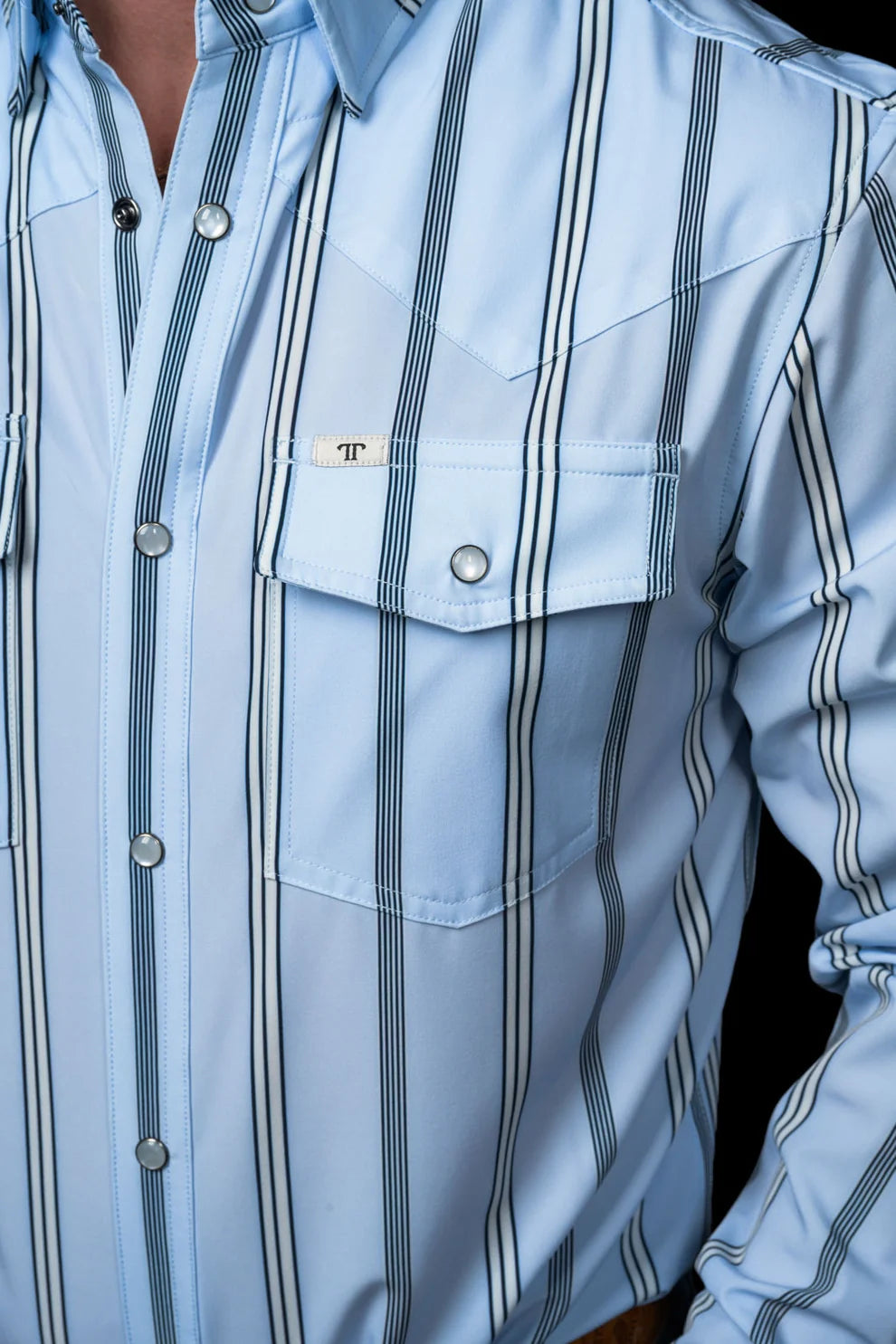 Ferrell The Denver Long Sleeve Snap Shirt Blue