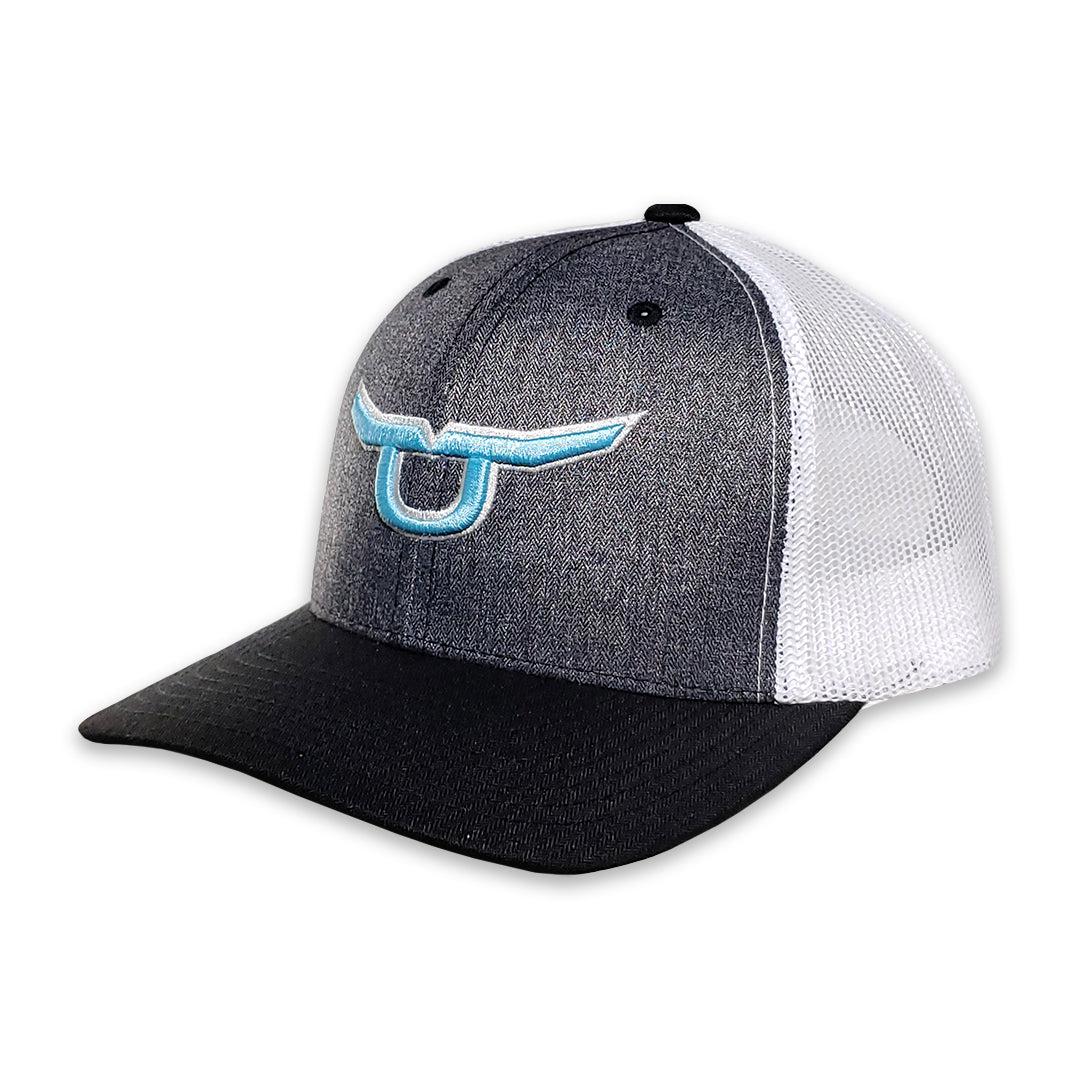 Rope Smart Gray/Black/White Flat Bill Hat
