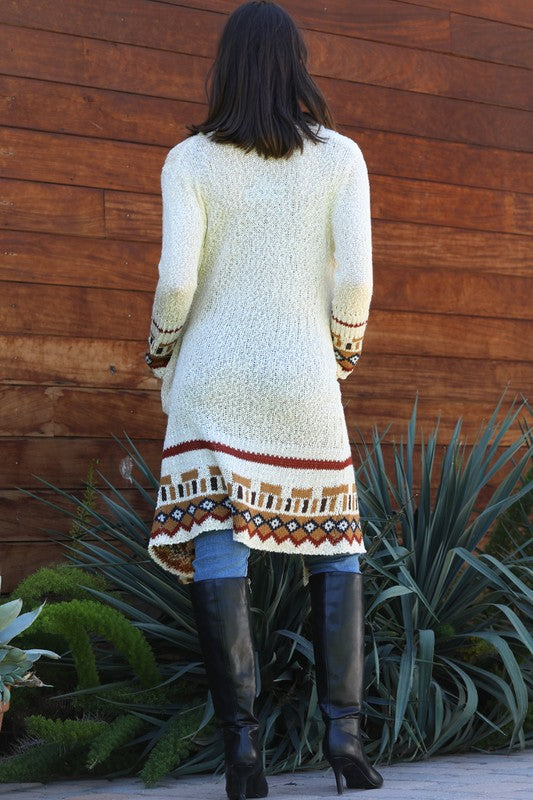 Angie Cream Multi Cardigan