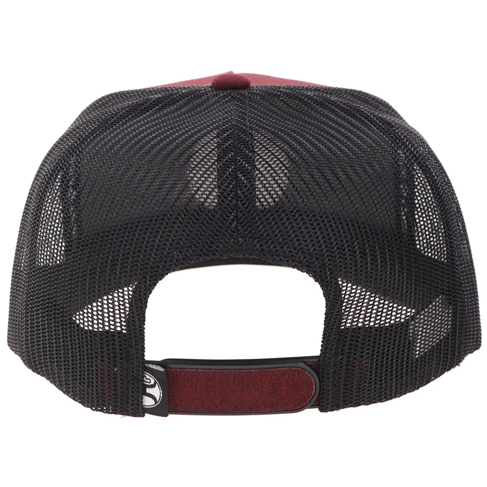Hooey Quanah Red Black 5-Panel Trucker with White Black Red Circle Patch