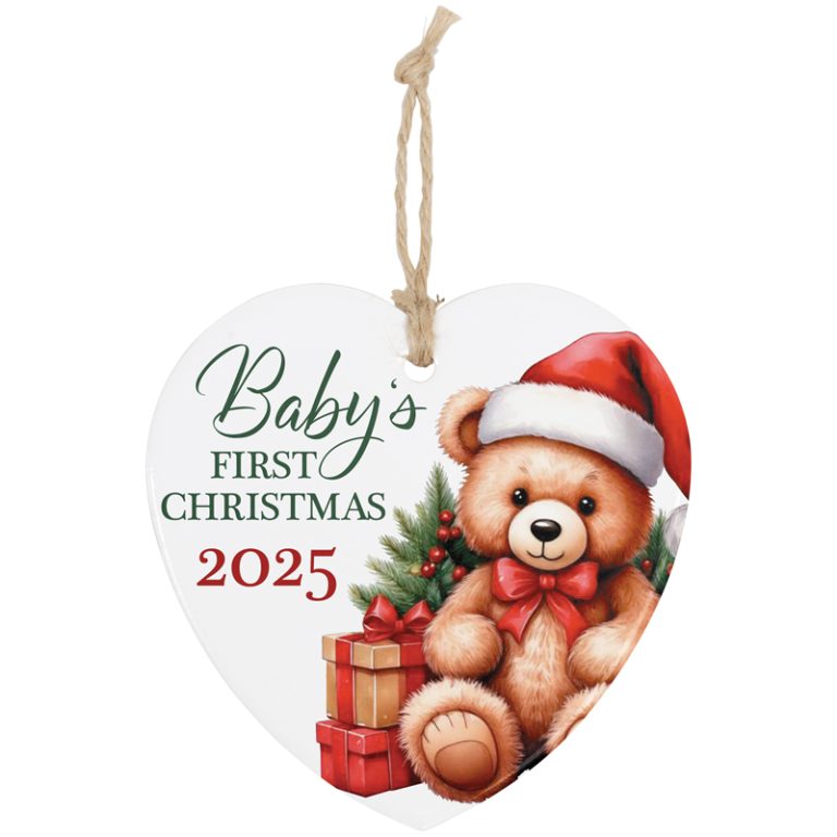 Carson Christmas Heart Ornament Baby's 1st Christmas 2025