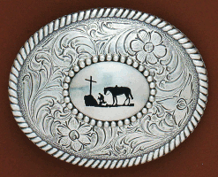 Nocona Praying Cowboy Oval Buckle