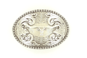 Nocona Oval Floral/Longhorn Buckle